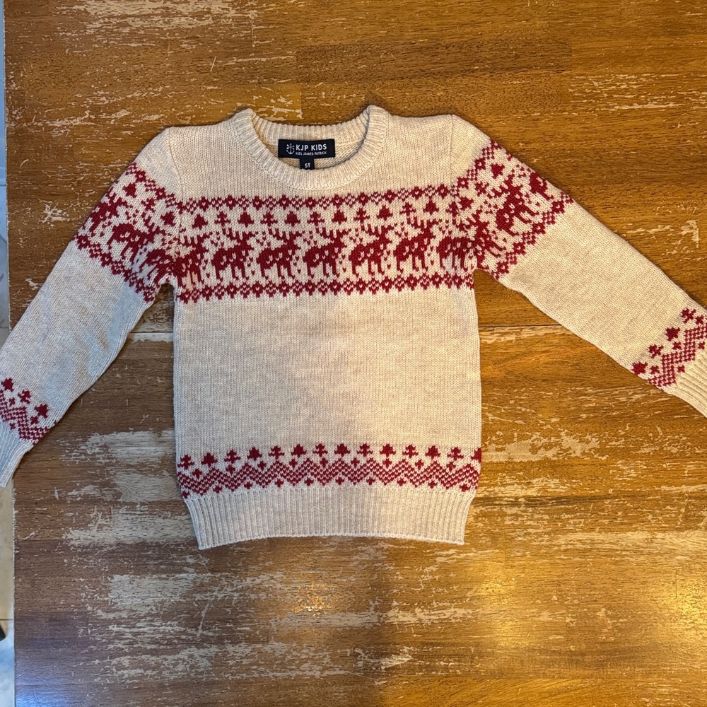 Red and Cream Sweater Home Alone Sweater for Boys Size 5T